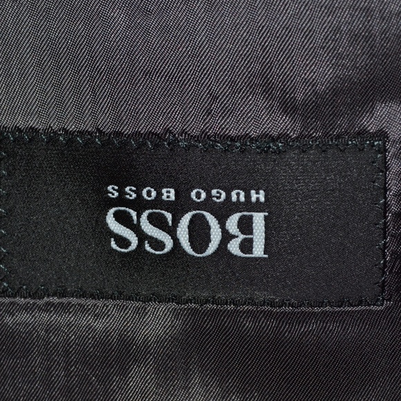 Hugo Boss 44L Sport Coat Blazer Suit Jacket Dark G - Picture 8 of 8